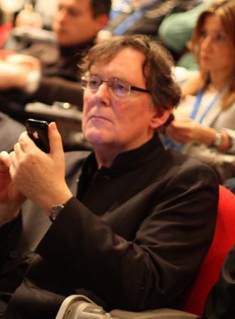 Jeremy Harmer tweeting during a talk at ISTEK Intl Conference - 2010
